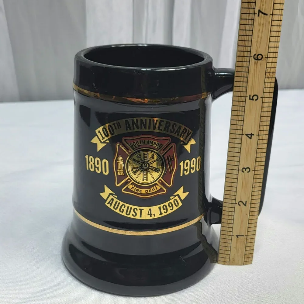 1990 South Amboy NJ Fire Department 100th Anniversary Beer Stein Mug‎ USA Made